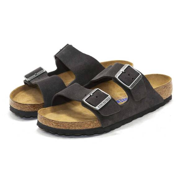 NEW BIRKENSTOCK men\'s arizona soft footbed sandals in velvet gray main image 5